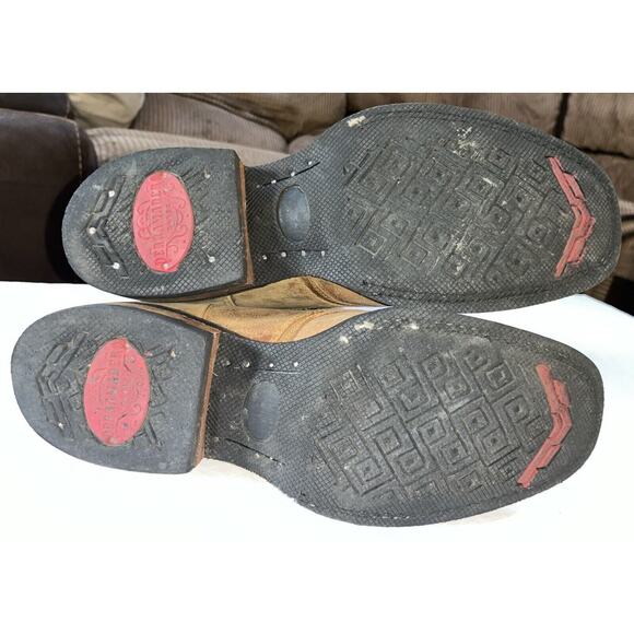 Derramadero Embroidered Western Boots Green/ Brown Leather Men 27.5 US 9.5 - Picture 5 of 10